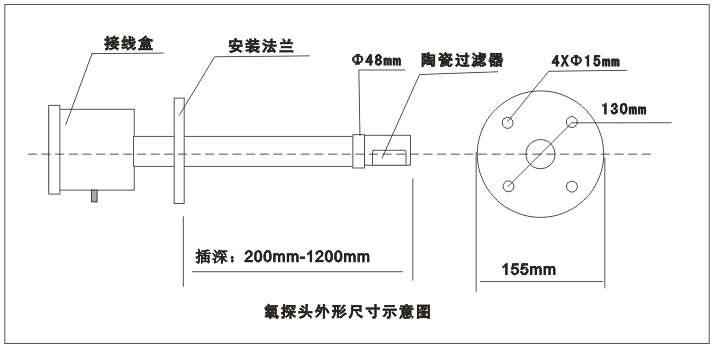 氧探头外形尺寸示意图