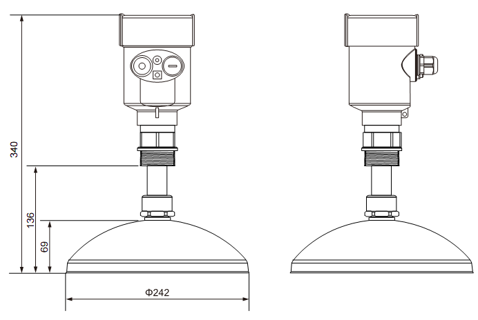 高频雷达物位计结构尺寸